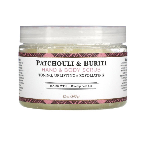 Kardhem - Nubian  Heritage Patchouli & Buriti Hand and Body Scrub - This ultra-moisturizing, scented sugar scrub with Shea Butter, Patchouli Essential Oil, and nutrient-rich Buriti Oil moisturizes and exfoliates for healthier-looking, smoother skin.