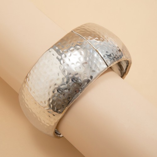 SILVER BRACELET / WA-0045 - 2 PCS SILVER BRACELET DIAMOND ALLOY