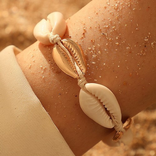 GOLD ANKLET / WA-0039 - BEACH HAWAIIAN COLOR GOLD ANKLET