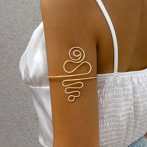 ARM BRACELET / WA-0025 - METAL GOLD ARM BRACELET