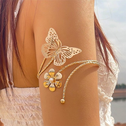 ARM BRACELET / WA-0024 - METAL GOLD ARM BRACELET