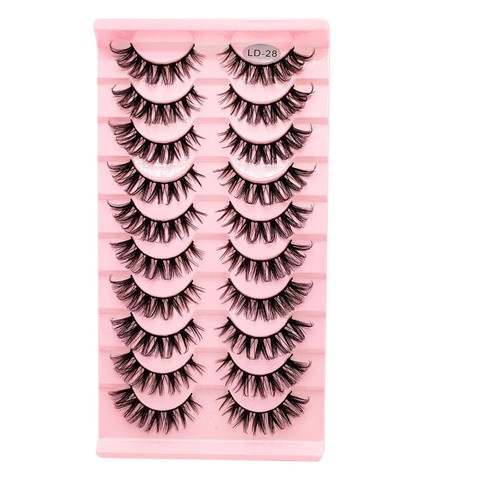 3D CURL FALSE EYE LASHES / WA-0022 - 10 PAIRS THICK 3D CURL FALSE EYE LASHES