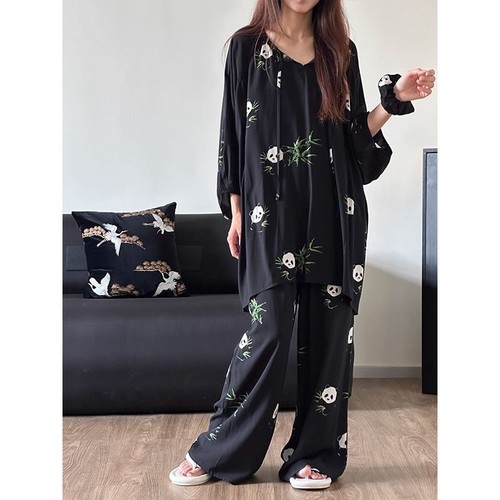 BLACK PANDA PAJAMA / WD-0004 - BLACK PANDA COTTON PAJAMA