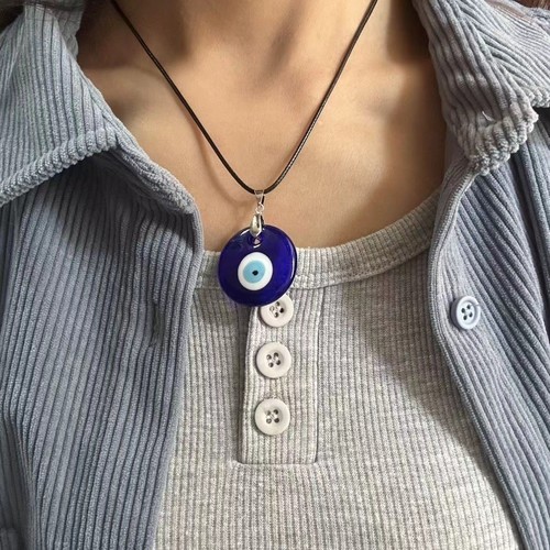 NECKLACE EYE PENDANT / WA-0005 - NECKLACE GLASS DEVIL EYE PENDANT