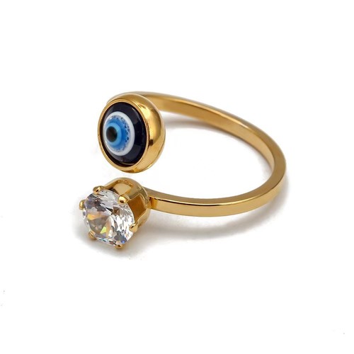 GOLD PLATED RING / WA-0002 - GOLD PLATED DEVIL'S EYE RING