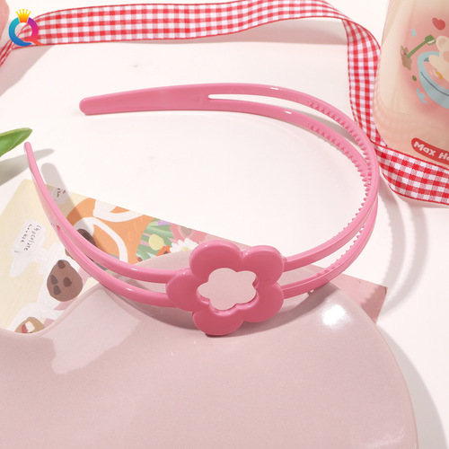 FLOWER HEADBAND / KA-0109 - Children Flower headband. Color: Rose Pink, Black, Purple, Blue Gray