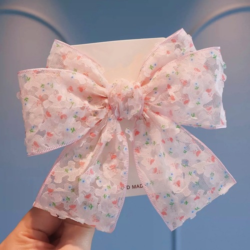 BOWKNOT HAIRPIN / KA-0116 - BOWKNOT FLORAL HAIRPIN FOR CHILDREN Color : Pink, Khaki, Blue