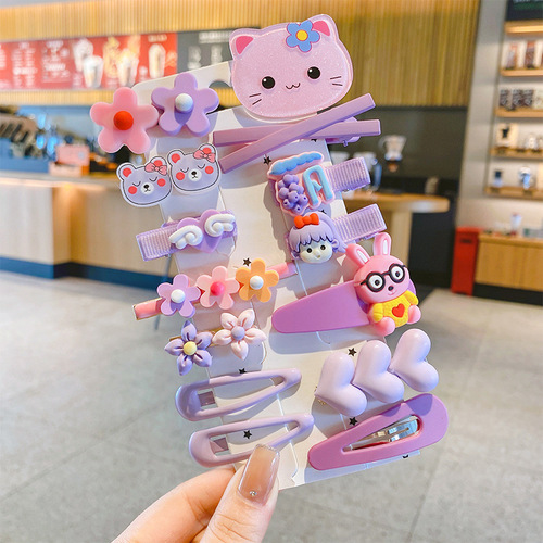 HAIRPINS 14 PIECES / KA-0120 - HAIRPINS FOR CHILDREN 14 PIECES Color: Purple cat