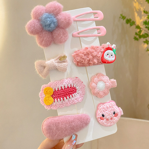 HAIRPINS 9 PIECES / KA-0122 - HAIRPINS FOR CHILDREN 9 PIECES Color: Pink Flower Set