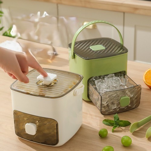 ICE CUBE MOLD / KN-0003 - COLOR: WHITE AND GREEN ICE CUBE MOLD DOUBLE LAYER/ 48 GRIDS LARGE CAPACITY