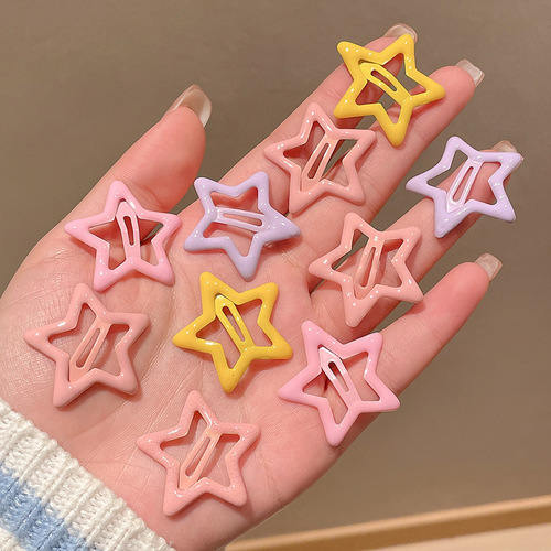 HAIRPINS 10 PIECES / KA-0127 - HAIRPINS FOR CHILDREN 10 PIECES Color: Pink Star