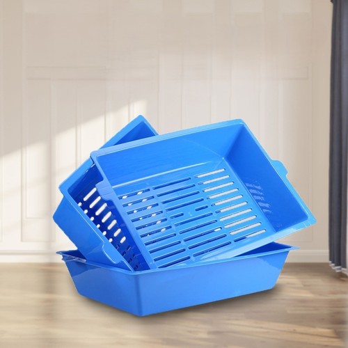 THREE LAYER CAT LITTER BOX / PS-0010 - COLOR BLUE THREE LAYER CAT LITTER BOX WITHOUT THE NEED TO SCOOP