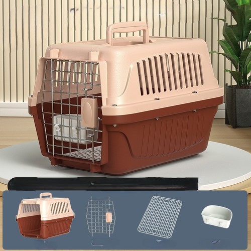 TRAVEL BOX FOR DOGS AND CATS / PS-0012 - TRAVEL BOX FOR DOGS AND CATS ANTI-FALL AND ANTI-PRESSURE DOOR+PAD+BOWL