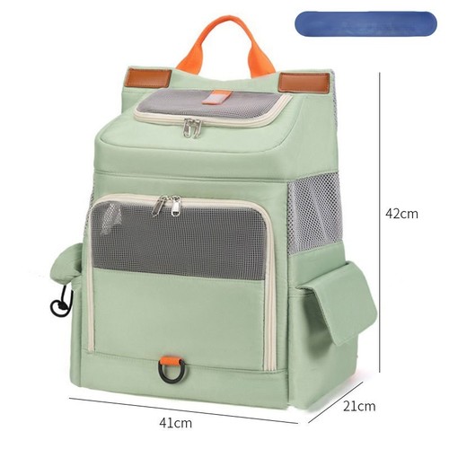 PET BACK PACK / PS-0015 - COLOR GREEN CARRYING BACK PACK FOR DOGS AND CATS 41x21x42CM