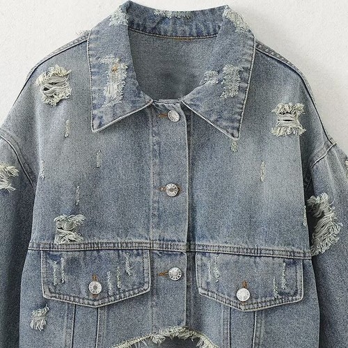 CLASSIC FASHION DENIM JACKET / WD-0032 - COLOR BLUE DENIM CLASSIC FASHION JACKET