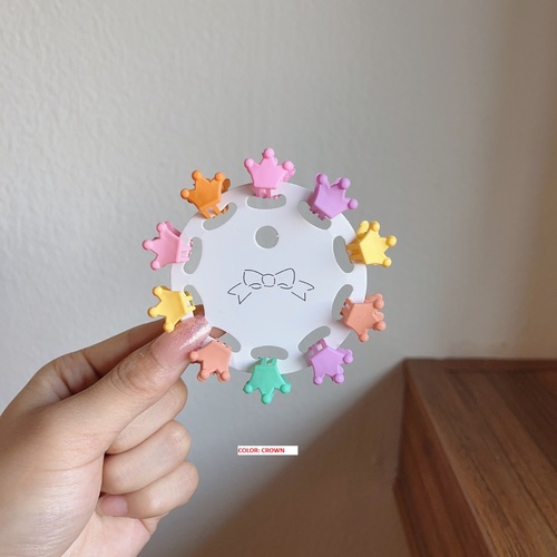 10 PIECES SMALL HAIRPINS / KA-0148 - SMALL HAIRPINS FOR GIRLS 10 PIECES Color: Round Flowers, Short Ears, Crown