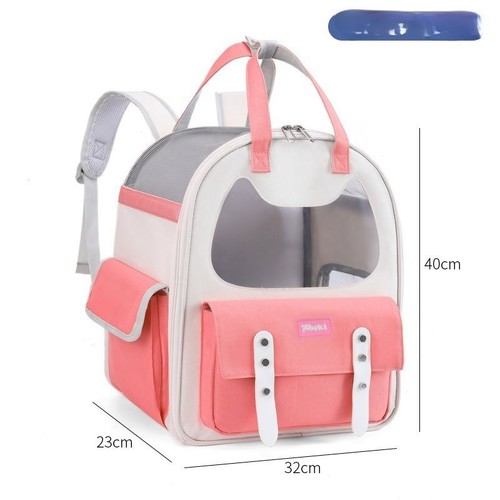 PET BACK PACK / PS-0018 - COLOR PINK AND WHITE CARRYING BAG FOR DOGS AND CATS