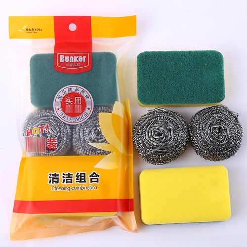 KITCHEN CLEANING KIT / KN-0025 - 4 PIECE CLEANING KIT STEEL WOOL, POT AND BOWL RUST REMOVAL