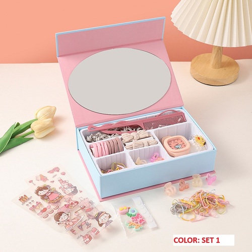 HAIR ACCESSORIES GIFT BOX SET / KA-0153 - HAIR ACCESSORIES GIFT BOX SET- HAIR ROPE, HAIRPIN Color: Set 4, Set 1
