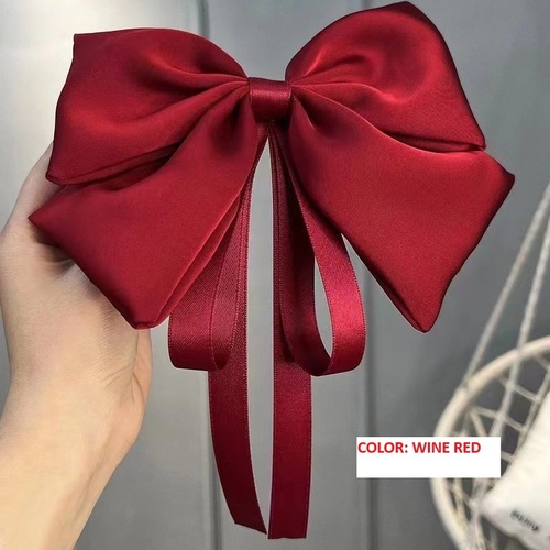 BIG BOW HAIRPIN / KA-0154 - BIG BOW HAIRPIN FOR GIRLS Color: Wine Red, Black