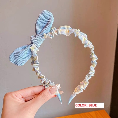 RABBIT EARS HEAD BAND / KA-0155 - Rabbit ears cute bowknot headband for girls
Color : Purple, Blue, Pink