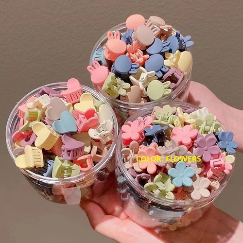 100 SMALL FLOWER HAIR PINS / KA-0163 - Can of 100 small flowers clips for children Color : Flowers mixed colors 100 pieces