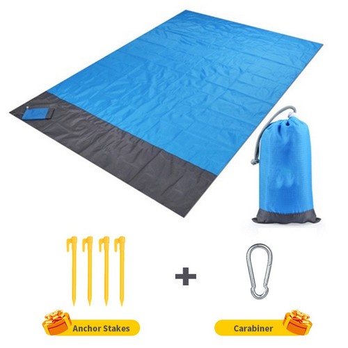 WATER PROOF BEACH AND PICNIC MAT / OR-0013 - 200CMX145CM COLOR BLUE WATER PROOF BEACH AND PICNIC MAT