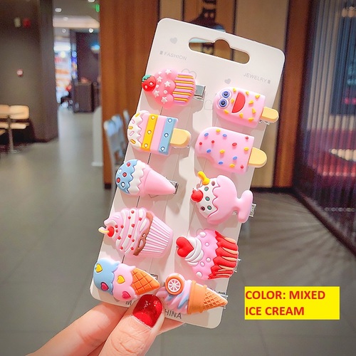 HAIRPINS 10 PIECES / KA-0024 - HAIRPINS 10 PIECES FOR GIRLS Color: Ice Cream, Fruit, Mixed Ice Cream