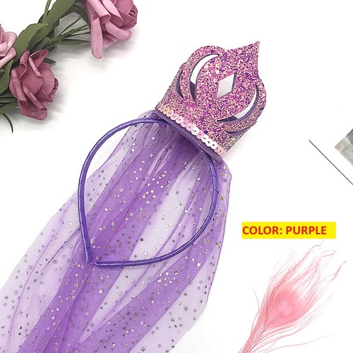 FROZEN BIRTHDAY CROWN HEADBAND / KA-0025 - FROZEN BIRTHDAY CROWN HEADBAND FOR GIRLS Color: Gold, Purple