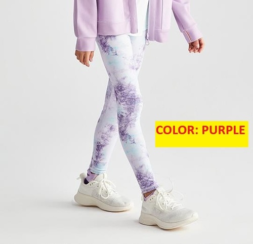 GIRL'S YOGA PANTS / GL-0001 - Girl's yoga pants sports fitness running quick-drying high waist tights Color :Purple Size: 140cm, 150cm, 160cm