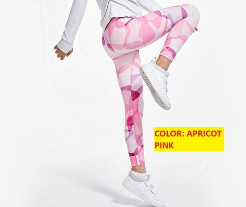GIRL'S YOGA PANTS / GL-0003 - Girl's yoga pants sports fitness running quick-drying high waist tights Color : Apricot Pink Size: 140cm, 150cm, 160cm