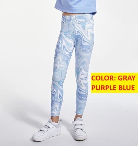 GIRL'S YOGA PANTS / GL-0004 - Girl's yoga pants sports fitness running quick-drying high waist tights Color : Gray Purple Blue Size: 140cm, 150cm, 160cm