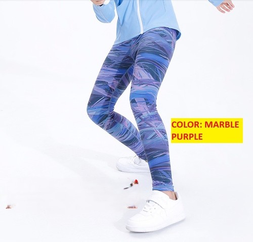 GIRL'S YOGA PANTS / GL-0005 - Girl's yoga pants sports fitness running quick-drying high waist tights Color : Gray Purple Blue Size: 140cm, 150cm, 160cm