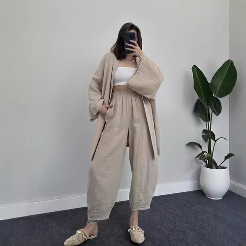 TWO PIECE FASHIONABLE SUIT / WD-0039 - TWO PIECE FASHIONABLE SUIT FOR WOMEN LOOSE LONG SLEEVED AND PANTS
