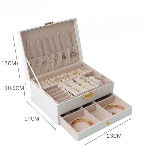 2 LAYER JEWELRY BOX / WA-0065 - SIZE 17x10.5x17x2CM COLOR WHITE 2 LAYER JEWELRY BOX