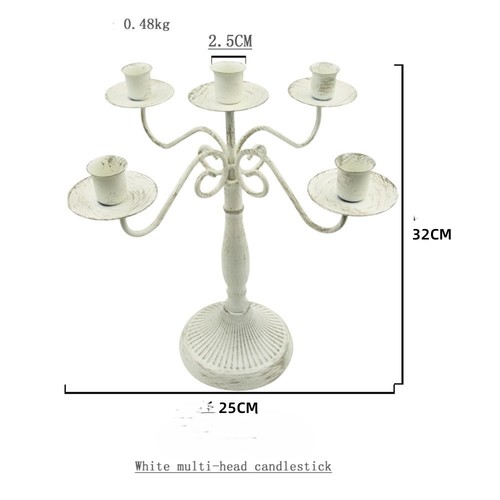 WHITE MULTI-HEAD CANDLESTICK / HM-0027 - WHITE MULTI-HEAD CANDLESTICK