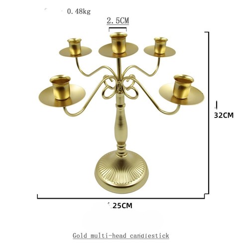GOLD MULTI-HEAD CANDLESTICK / HM-0017 - GOLD MULTI-HEAD CANDLESTICK