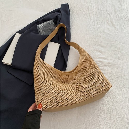 WOVEN SHOULDER BAG / BG-0005 - FASHION WOVEN SHOULDER BAG FOR WOMEN