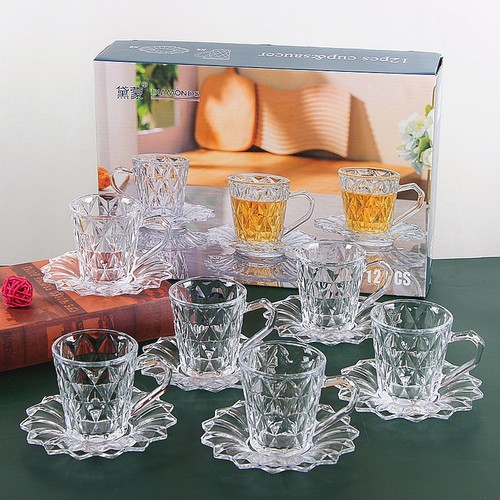 8 PIECES TEA CUP TRANSPARENT / KN-0040 - 8 PIECES TRANSPARENT TEA CUP