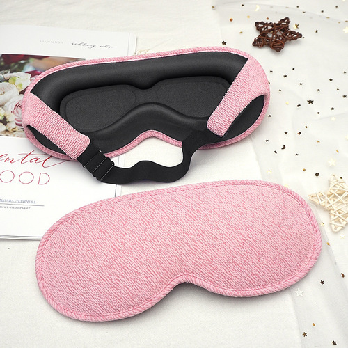 3D SLEEP BLACKOUT EYE MASK / WA-0091 - 3D sleep blackout eye mask memory foam Color: Light Pink, Black, Light Blue