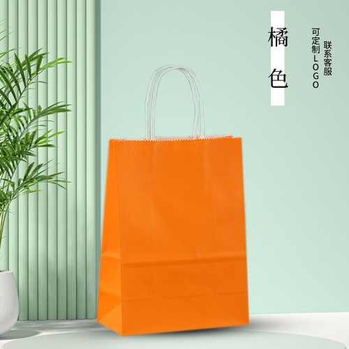 PAPER BAG SIZE 26x12x31CM / BG-0081 - SIZE 26x12x31 COLOR ORANGE PAPER BAG