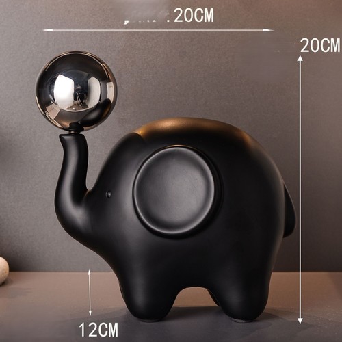 DESKTOP DECORATION / HM-0053 - DESKTOP DECORATION MATTE BLACK BALLOON ELEPHANT Size: 20*20*12cm