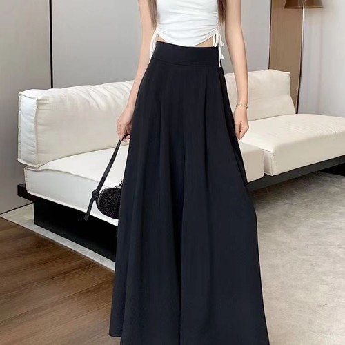 WIDE LEG PLEATED HIGH WAIST SKIRT / WD-0049 - WIDE LEG PLEATED HIGH WAIST SKIRT