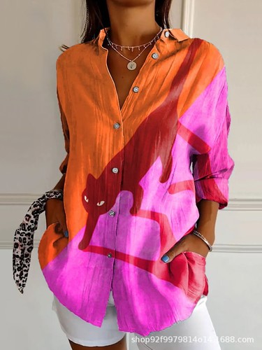 WOMENS CASUAL LOOSE SHIRT / WD-0095 - WOMENS CASUAL LOOSE SHIRT