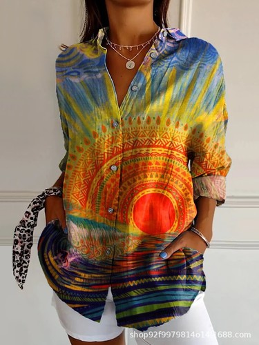 WOMEN'S CASUAL LOOSE SHIRT / WD-0098 - WOMEN'S CASUAL LOOSE SHIRT