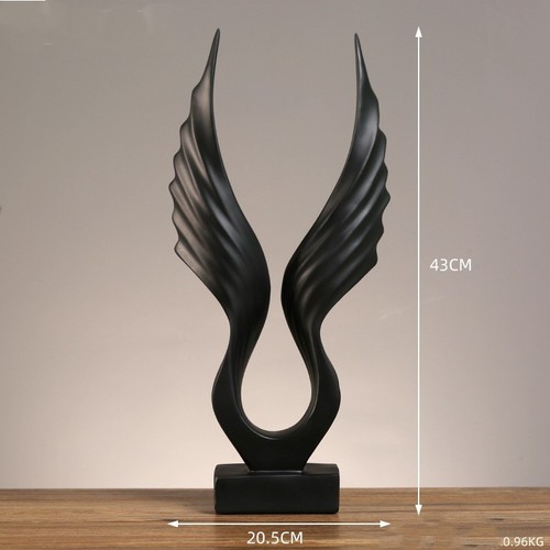 ANGEL WINGS- BLACK RESIN / HM-0066 - LIVING ROOM DECORATION Size: 20.5*43 cm Weight: 0.96 kg