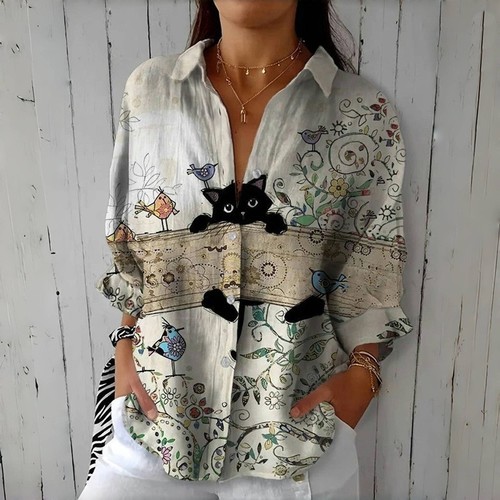 WOMEN'S CASUAL LOOSE SHIRT / WD-0103 - WOMEN'S CASUAL LOOSE SHIRT