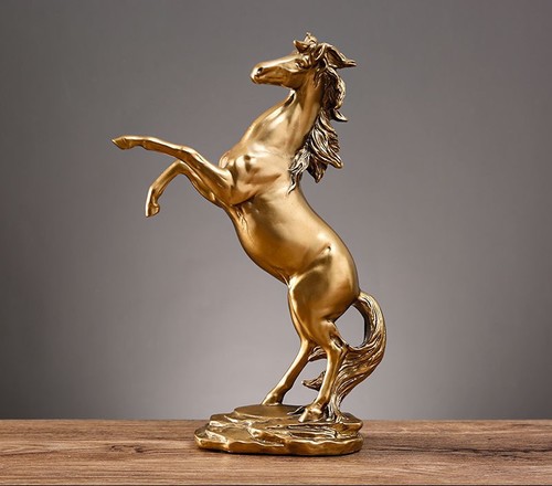 SUCCESSFUL-GOLDEN HORSE RESIN / HM-0067 - LIVING ROOM DECORATION Size: 29.5*7.5 cm Weight: 0.55 kg
