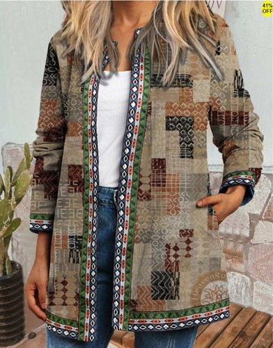 ETHNIC STYLE LONG SLEEVED CARDIGANS JACKET / WD-0108 - ETHNIC STYLE LONG SLEEVED CARDIGANS JACKET