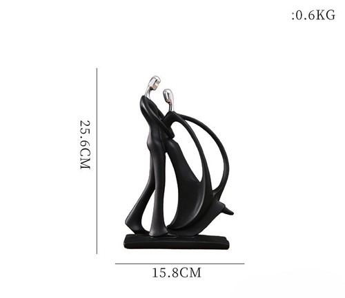 WAIST HUG COUPLE DANCE RESIN / HM-0072 - LIVING ROOM DECORATION Color: Silver Size: 25.6*15.8 cm Weight: 0.6 kg